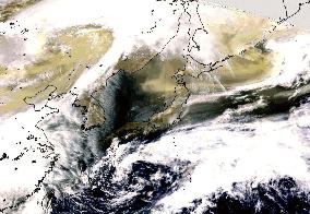 Satellite data shows sand covered northwest Pacific
